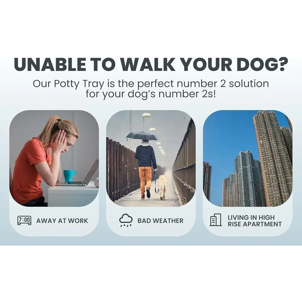 Dog Potty Tray/Puppy Pee Pad Holder‎ 25”X20” Indoor Wee Training for Sm & Med